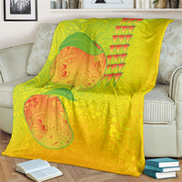 Hawaiian Mango Blanket Polynesian Art Pattern and Kakau Tattoo