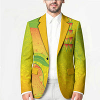 Hawaiian Mango Blazer Polynesian Art Pattern and Kakau Tattoo
