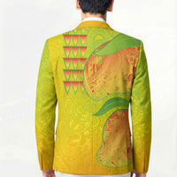 Hawaiian Mango Blazer Polynesian Art Pattern and Kakau Tattoo