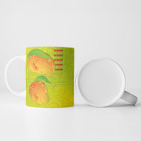 Hawaiian Mango Ceramic Mug Polynesian Art Pattern and Kakau Tattoo