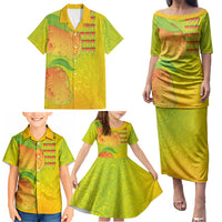 Hawaiian Mango Family Matching Puletasi and Hawaiian Shirt Polynesian Art Pattern and Kakau Tattoo