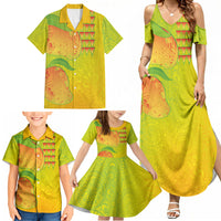 Hawaiian Mango Family Matching Summer Maxi Dress and Hawaiian Shirt Polynesian Art Pattern and Kakau Tattoo