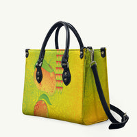 Hawaiian Mango Leather Bag Polynesian Art Pattern and Kakau Tattoo
