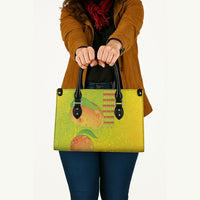 Hawaiian Mango Leather Bag Polynesian Art Pattern and Kakau Tattoo
