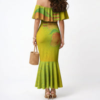 Hawaiian Mango Mermaid Dress Polynesian Art Pattern and Kakau Tattoo