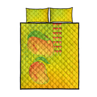 Hawaiian Mango Quilt Bed Set Polynesian Art Pattern and Kakau Tattoo