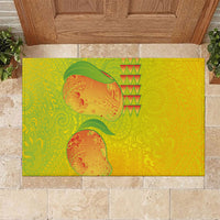 Hawaiian Mango Rubber Doormat Polynesian Art Pattern and Kakau Tattoo