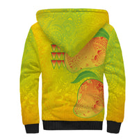 Hawaiian Mango Sherpa Hoodie Polynesian Art Pattern and Kakau Tattoo