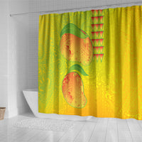 Hawaiian Mango Shower Curtain Polynesian Art Pattern and Kakau Tattoo