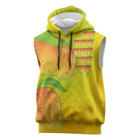 Hawaiian Mango Sleeveless Hoodie Polynesian Art Pattern and Kakau Tattoo
