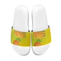 Hawaiian Mango Slide Sandals Polynesian Art Pattern and Kakau Tattoo