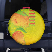 Hawaiian Mango Spare Tire Cover Polynesian Art Pattern and Kakau Tattoo