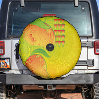 Hawaiian Mango Spare Tire Cover Polynesian Art Pattern and Kakau Tattoo