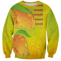 Hawaiian Mango Sweatshirt Polynesian Art Pattern and Kakau Tattoo