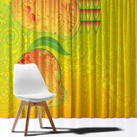 Hawaiian Mango Window Curtain Polynesian Art Pattern and Kakau Tattoo