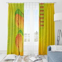 Hawaiian Mango Window Curtain Polynesian Art Pattern and Kakau Tattoo