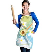 Hawaiian Ukulele Avocado Apron Leis and Polynesian Pattern