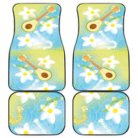 Hawaiian Ukulele Avocado Car Mats Leis and Polynesian Pattern