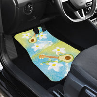 Hawaiian Ukulele Avocado Car Mats Leis and Polynesian Pattern