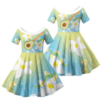 Hawaiian Ukulele Avocado Family Matching Puletasi and Hawaiian Shirt Leis and Polynesian Pattern