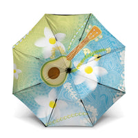 Hawaiian Ukulele Avocado Umbrella Leis and Polynesian Pattern