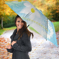 Hawaiian Ukulele Avocado Umbrella Leis and Polynesian Pattern
