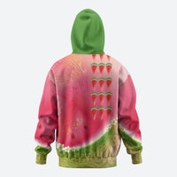 Hawaiian Watermelon Hoodie with Kakau Art Tattoo