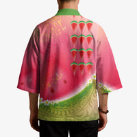 Hawaiian Watermelon Kimono with Kakau Art Tattoo