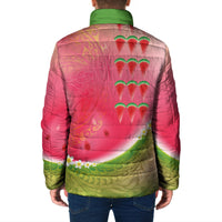 Hawaiian Watermelon Padded Jacket with Kakau Art Tattoo