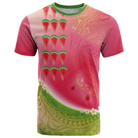 Hawaiian Watermelon T Shirt with Kakau Art Tattoo