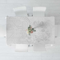 Tonga Faka Sepitema Tablecloth Ngatu Pattern with Plumeria and Hibiscus