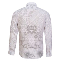 Tonga Faka Sepitema Family Matching Off The Shoulder Long Sleeve Dress and Hawaiian Shirt Ngatu and Floral Pattern with Blooming Hibiscus