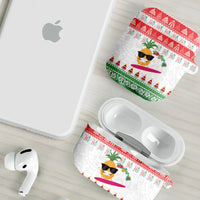 Hawaiian Mele Kalikimaka AirPods Case Funny Pineapple Surfing with Map Christmas Stripe Elements LT03 - Polynesian Pride