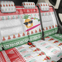 Hawaiian Mele Kalikimaka Back Car Seat Cover Funny Pineapple Surfing with Map Christmas Stripe Elements LT03 - Polynesian Pride