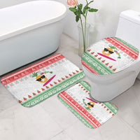 Hawaiian Mele Kalikimaka Bathroom Set Funny Pineapple Surfing with Map Christmas Stripe Elements LT03 - Polynesian Pride
