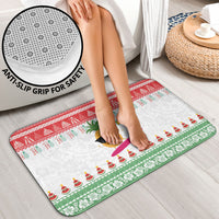 Hawaiian Mele Kalikimaka Bathroom Set Funny Pineapple Surfing with Map Christmas Stripe Elements LT03 - Polynesian Pride
