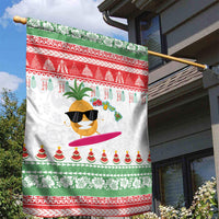 Hawaiian Mele Kalikimaka Garden Flag Funny Pineapple Surfing with Map Christmas Stripe Elements LT03 - Polynesian Pride
