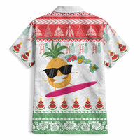 Hawaiian Mele Kalikimaka Hawaiian Shirt Funny Pineapple Surfing with Map Christmas Stripe Elements LT03 - Polynesian Pride