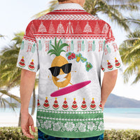 Hawaiian Mele Kalikimaka Hawaiian Shirt Funny Pineapple Surfing with Map Christmas Stripe Elements LT03 - Polynesian Pride
