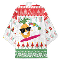 Hawaiian Mele Kalikimaka Kimono Funny Pineapple Surfing with Map Christmas Stripe Elements LT03 - Polynesian Pride