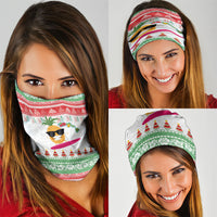 Hawaiian Mele Kalikimaka Neck Gaiter Funny Pineapple Surfing with Map Christmas Stripe Elements LT03 - Polynesian Pride