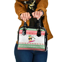 Hawaiian Mele Kalikimaka Shoulder Handbag Funny Pineapple Surfing with Map Christmas Stripe Elements LT03 One Size Multicolor - Polynesian Pride