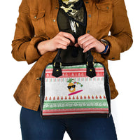 Hawaiian Mele Kalikimaka Shoulder Handbag Funny Pineapple Surfing with Map Christmas Stripe Elements LT03 - Polynesian Pride