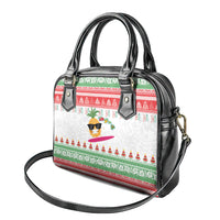 Hawaiian Mele Kalikimaka Shoulder Handbag Funny Pineapple Surfing with Map Christmas Stripe Elements LT03 - Polynesian Pride