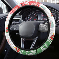 Hawaiian Mele Kalikimaka Steering Wheel Cover Funny Pineapple Surfing with Map Christmas Stripe Elements LT03 - Polynesian Pride