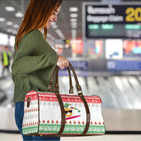 Hawaiian Mele Kalikimaka Travel Bag Funny Pineapple Surfing with Map Christmas Stripe Elements LT03 - Polynesian Pride