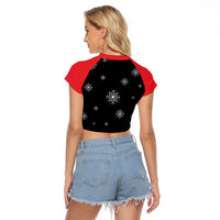 Polynesian Santa Claus Costume Funny Raglan Cropped T Shirt LT03 - Polynesian Pride