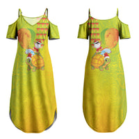 Hawaiian Mango Mele Kalikimaka Couples Matching Summer Maxi Dress and Long Sleeve Button Shirt Santa Claus Surfing with Turtle Mango Christmas LT03 - Polynesian Pride