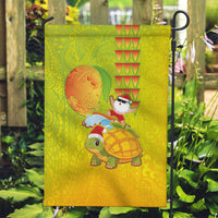Hawaiian Mango Mele Kalikimaka Garden Flag Santa Claus Surfing with Turtle Mango Christmas LT03 Garden Flag Multicolor - Polynesian Pride