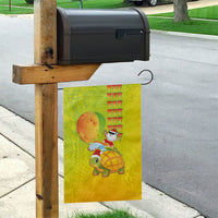 Hawaiian Mango Mele Kalikimaka Garden Flag Santa Claus Surfing with Turtle Mango Christmas LT03 - Polynesian Pride